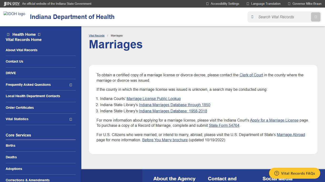Health: Vital Records: Marriages